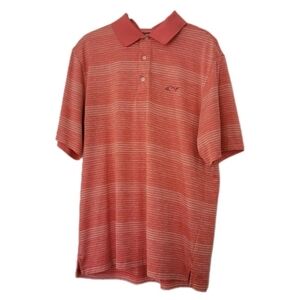 Greg Norman Men's Polo Shirt Play Dry Short Sleeve Golf Stripe Embroidered Shark